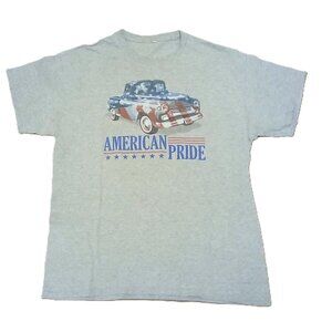 Men's Gray "American Pride" Short Sleeve Shirt Large